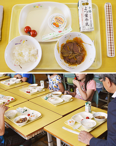 砂川市内小中学校にて「松尾ジンギスカン」が給食で提供されました